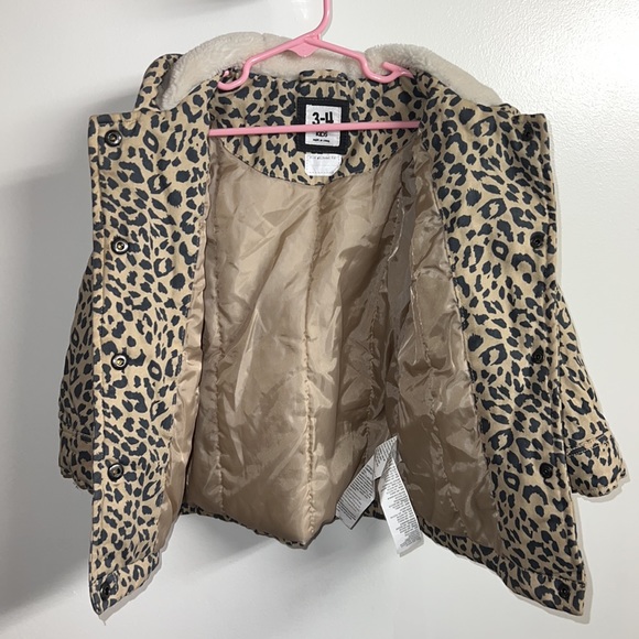 COTTON ON KIDS Leopard Print Fleece-Hooded Warm Winter Kid’s Jacket size 3-4 - Picture 7 of 7